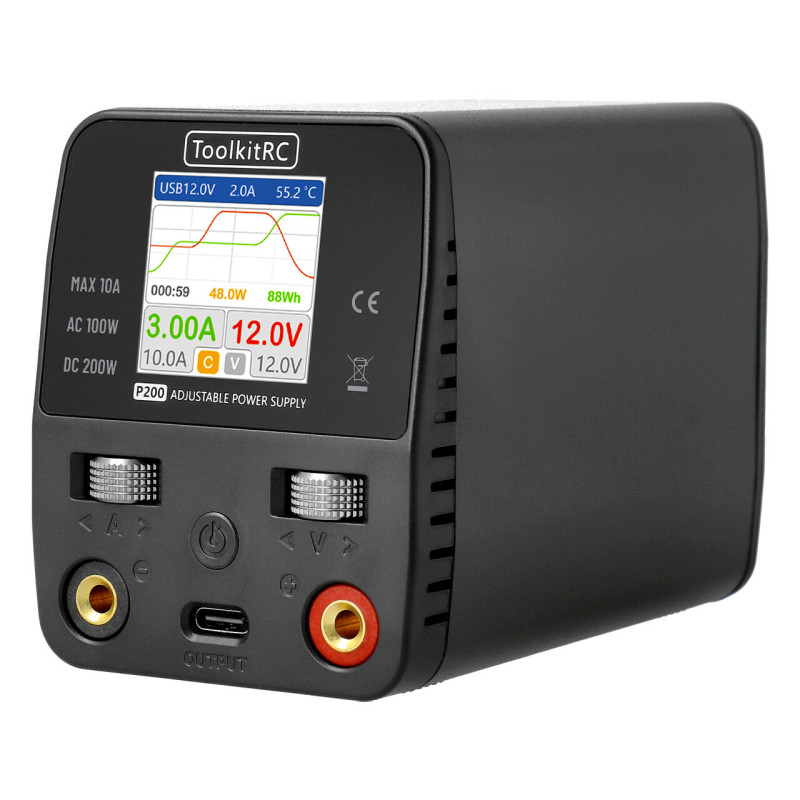 ToolkitRC P200 V2 30V 10A max 100/200W AC and DC Input